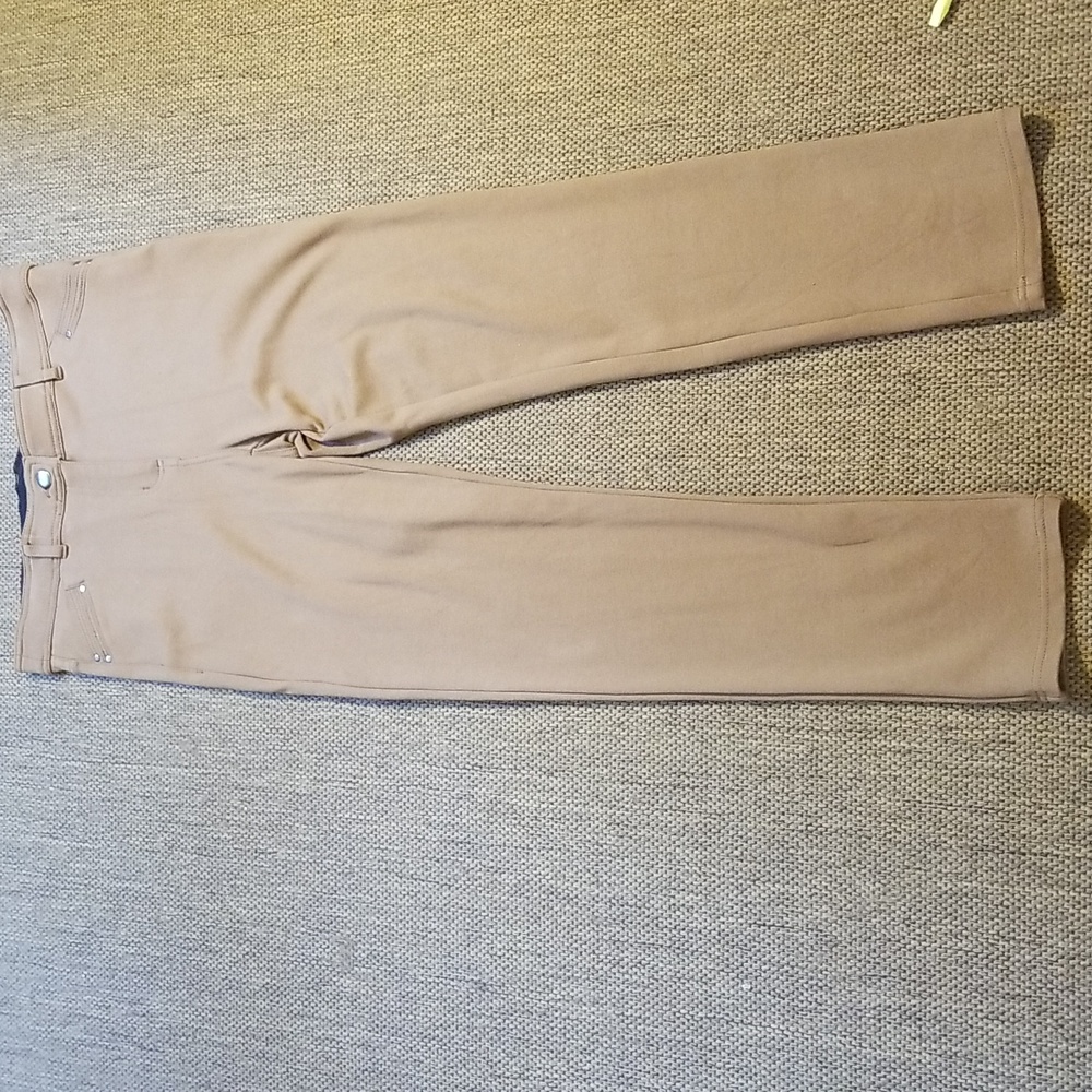 Size 12, soft camel color straight leg pants